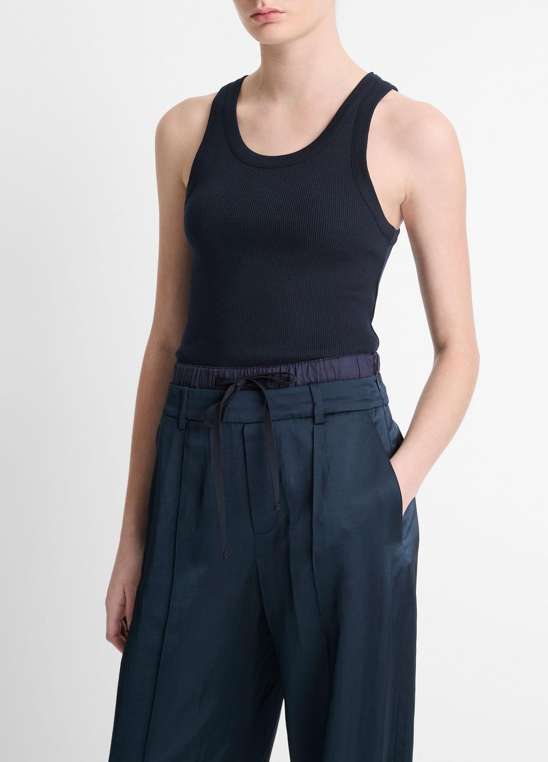 Ribbed Scoop-Neck Tank in Tank Tops - COASTAL BLUE