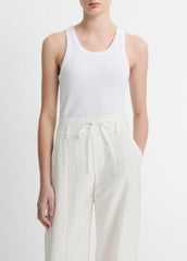 Ribbed Scoop-Neck Tank in Tank Tops - OPTIC WHITE