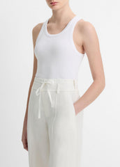 Ribbed Scoop-Neck Tank in Tank Tops - OPTIC WHITE