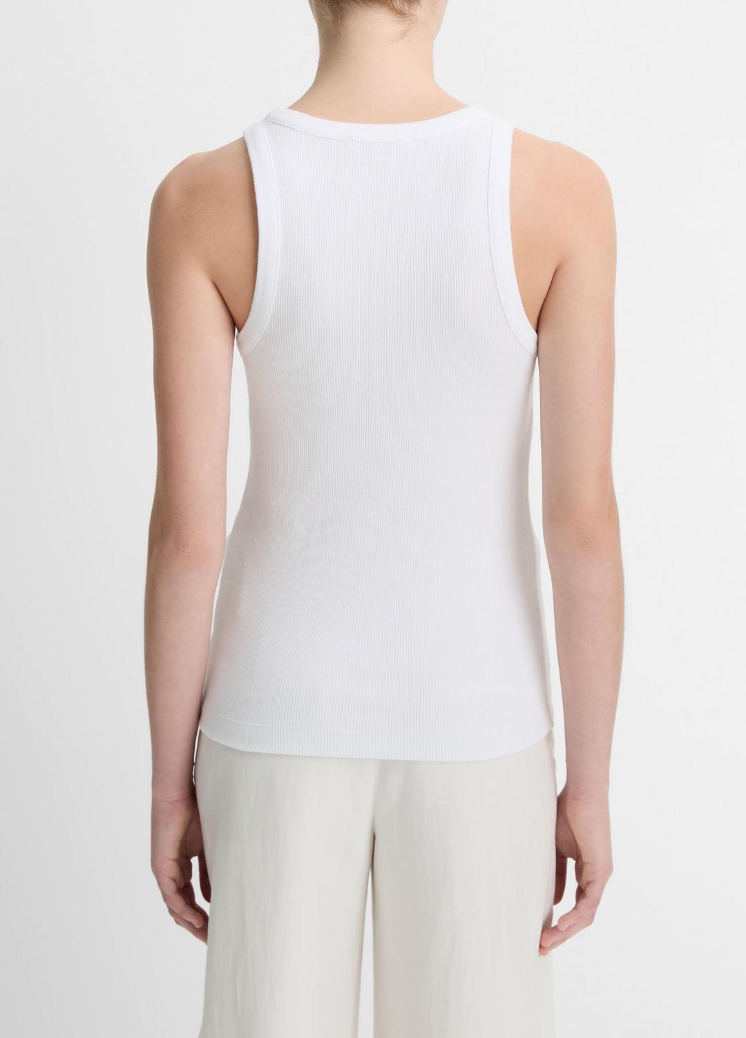 Ribbed Scoop-Neck Tank in Tank Tops - OPTIC WHITE
