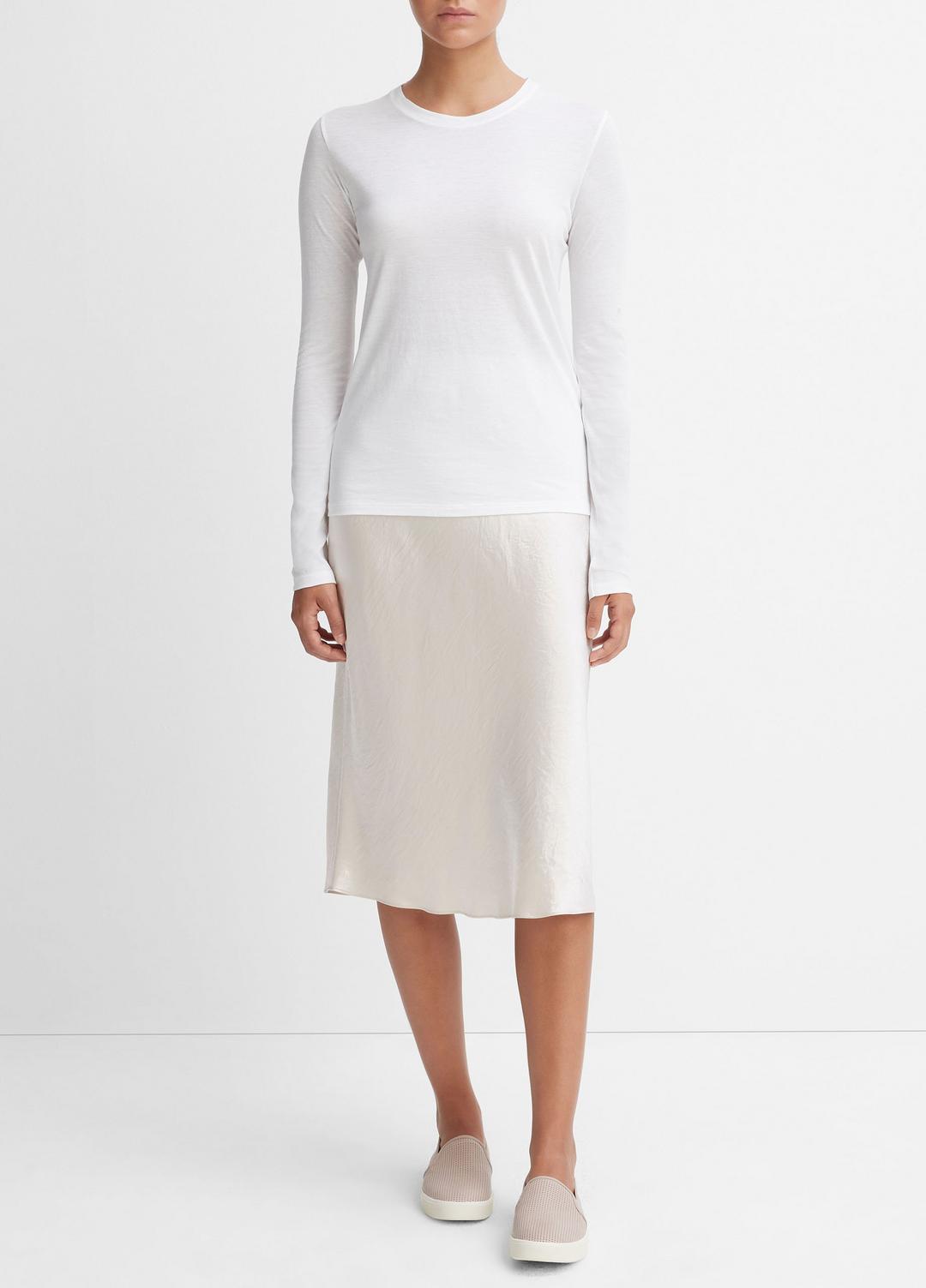 Essential Long Sleeve Crew Neck T-Shirt in Long Sleeve - OPTIC WHITE