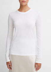 Essential Long Sleeve Crew Neck T-Shirt in Long Sleeve - OPTIC WHITE