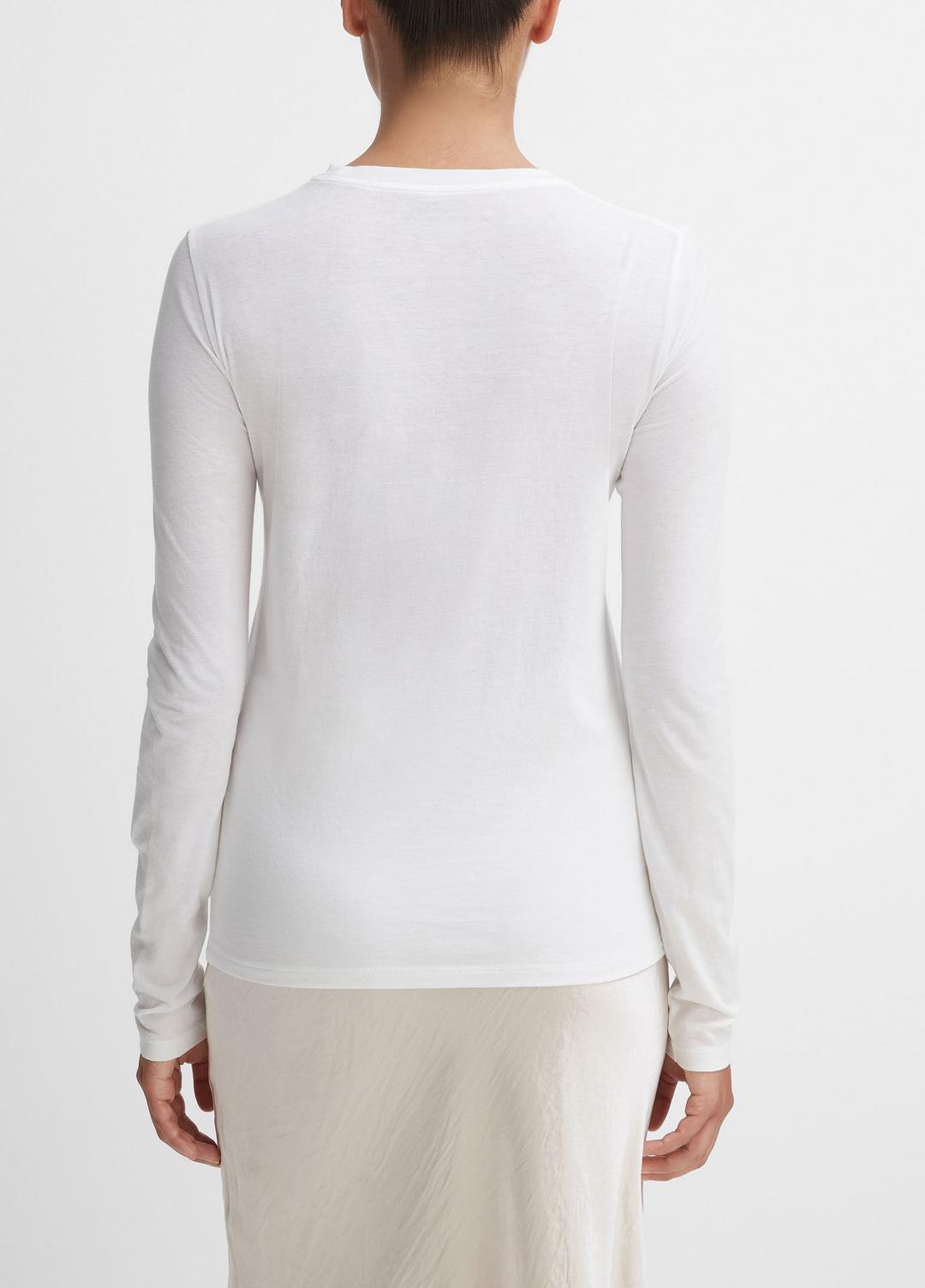 Essential Long Sleeve Crew Neck T-Shirt in Long Sleeve - OPTIC WHITE