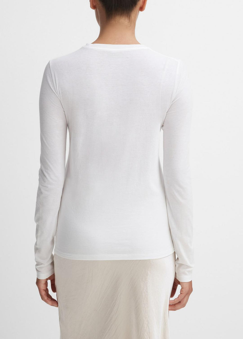 Essential Long Sleeve Crew Neck T-Shirt in Long Sleeve - OPTIC WHITE