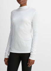 Essential Long Sleeve Turtleneck in Long Sleeve - OPTIC WHITE