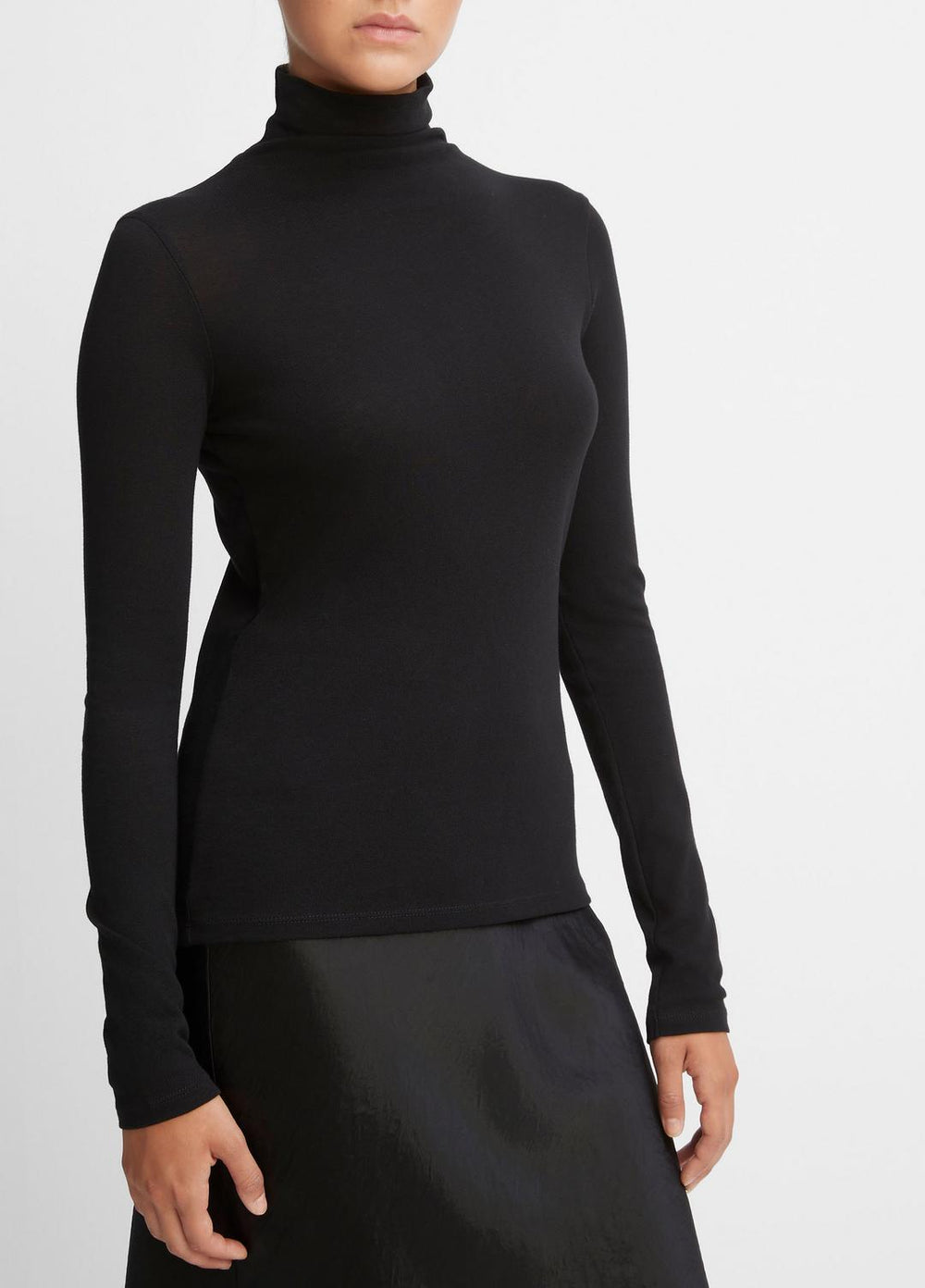 Essential Long Sleeve Turtleneck in Long Sleeve - BLACK