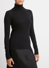 Essential Long Sleeve Turtleneck in Long Sleeve - BLACK
