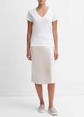 Essential Pima Cotton V-Neck T-Shirt in Short Sleeve - OPTIC WHITE