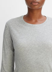 Essential Long Sleeve Crew Neck T-Shirt in Long Sleeve - HEATHER GREY