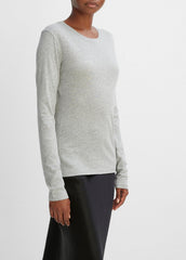 Essential Long Sleeve Crew Neck T-Shirt in Long Sleeve - HEATHER GREY