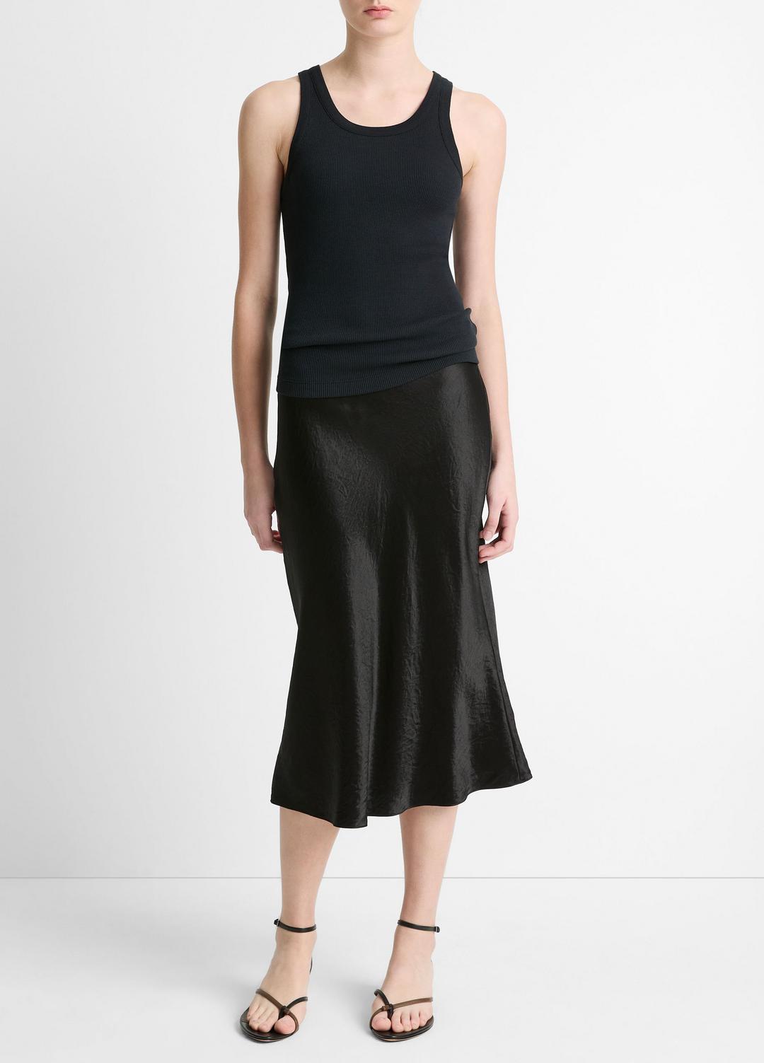 Ribbed Scoop-Neck Tank in Tank Tops - BLACK