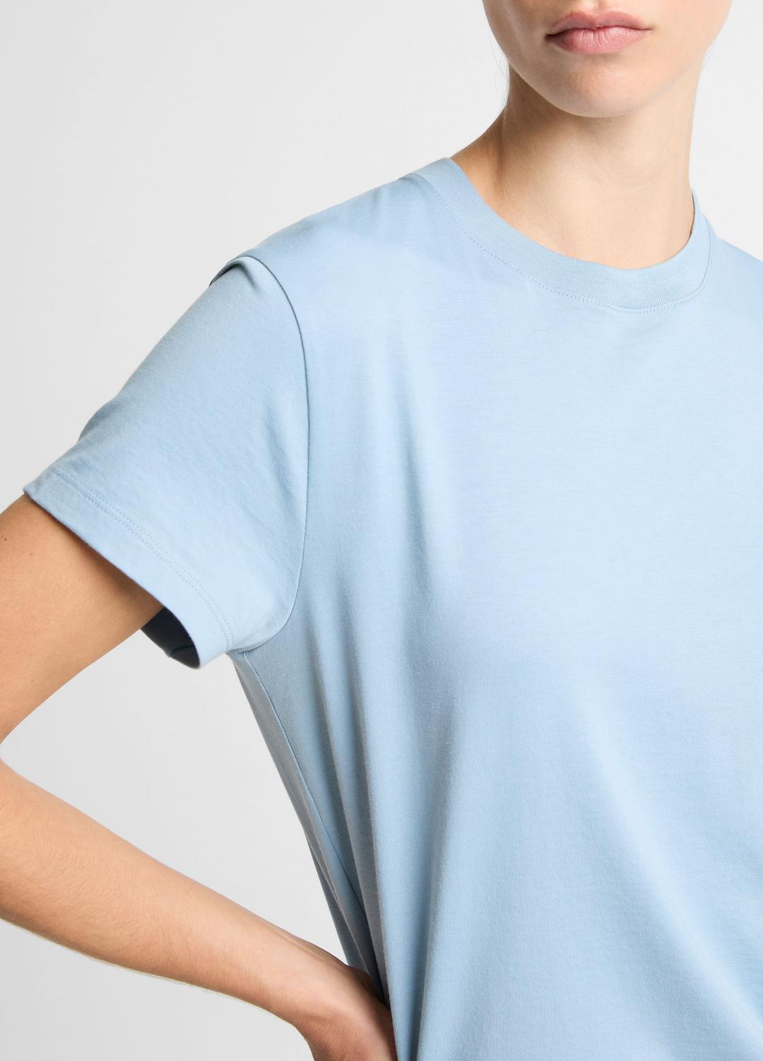 Pima Cotton Crew Neck T-Shirt in Short Sleeve - DEL MAR