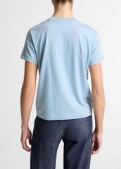 Pima Cotton Crew Neck T-Shirt in Short Sleeve - DEL MAR