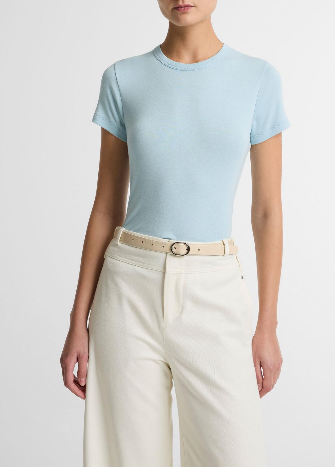 Pima Cotton-Blend '90s Shrunken T-Shirt in Short Sleeve - CLEARWATER
