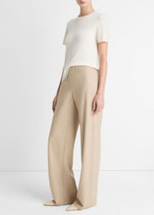 Italian Wool-Blend High-Waist Bias Pant in Trousers - OATMEAL