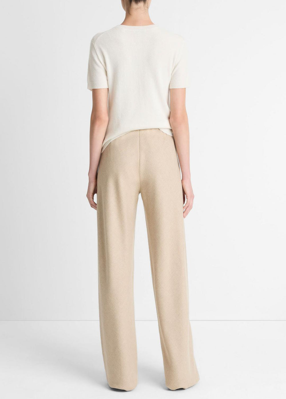 Italian Wool-Blend High-Waist Bias Pant in Trousers - OATMEAL