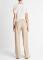 Italian Wool-Blend High-Waist Bias Pant in Trousers - OATMEAL