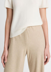 Italian Wool-Blend High-Waist Bias Pant in Trousers - OATMEAL