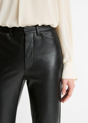 Leather Straight-Leg Trouser in Trousers - BLACK