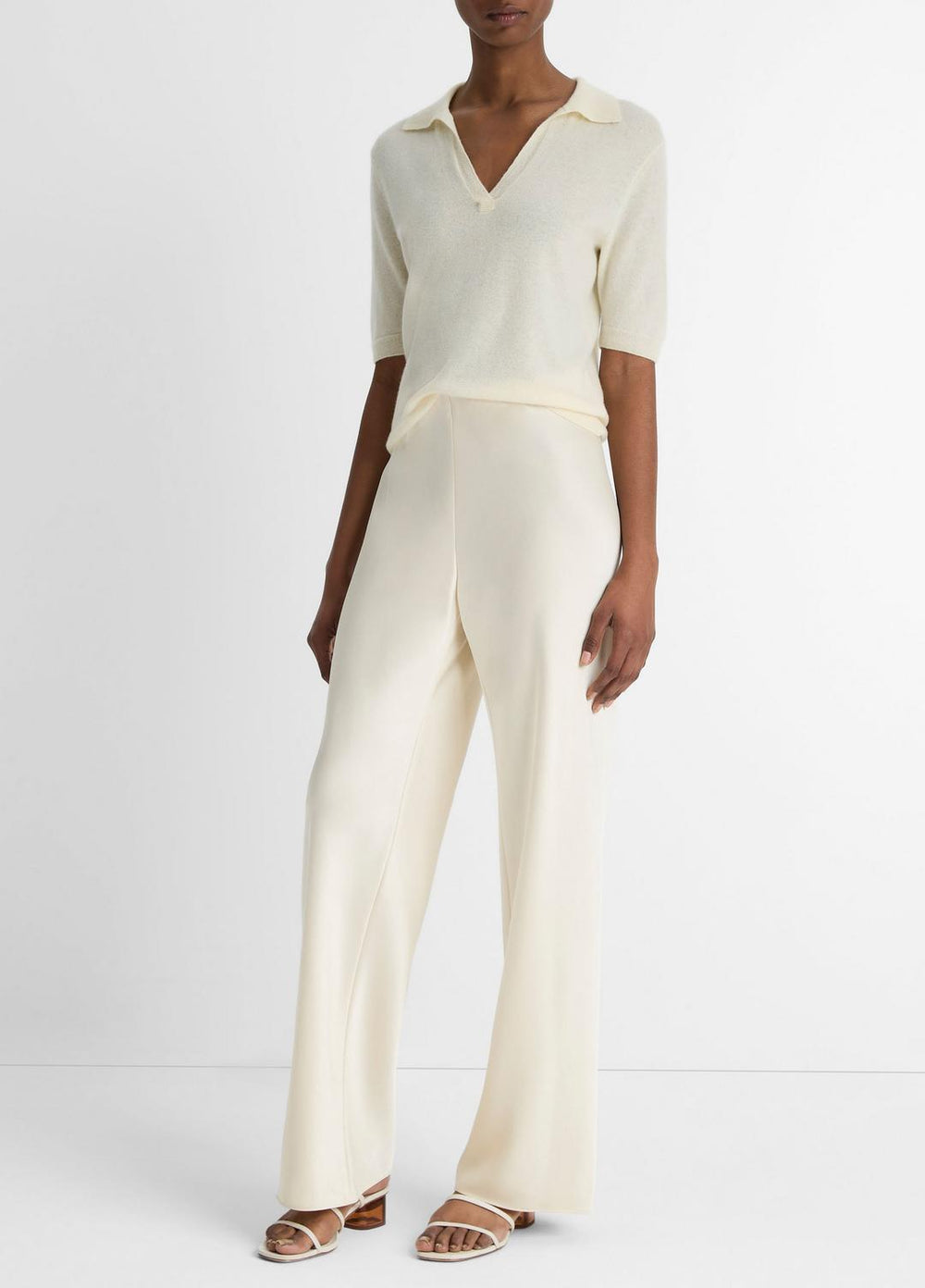 Colette High-Rise Fluid Satin Bias Pant in Pants - BONA