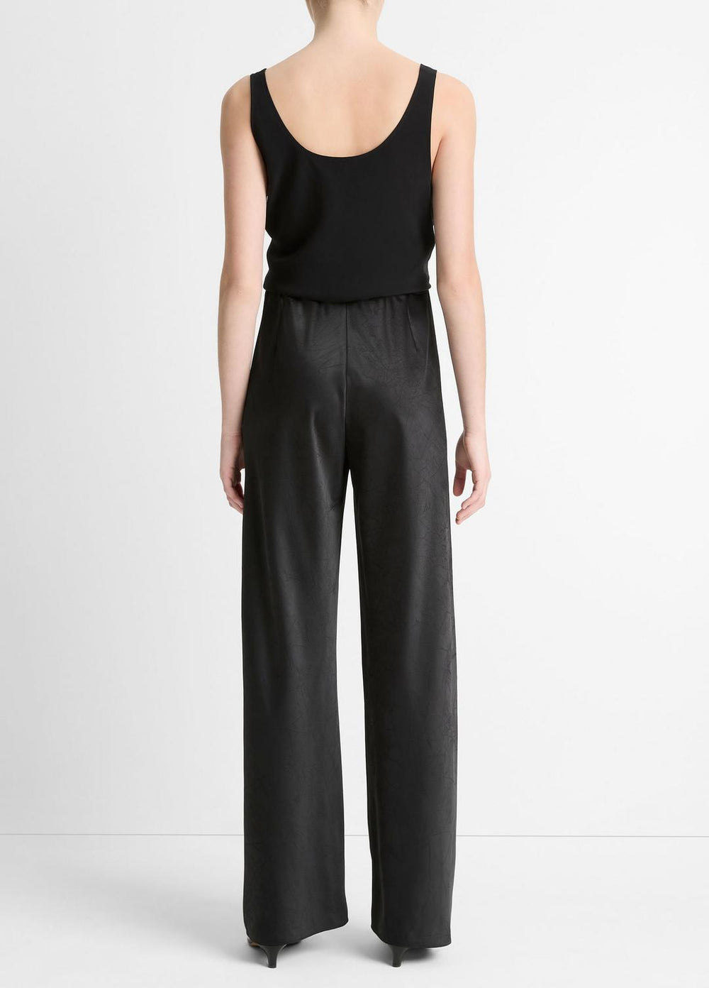 Colette High-Rise Fluid Satin Bias Pant in Trousers - BLACK