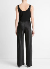 Colette High-Rise Fluid Satin Bias Pant in Trousers - BLACK
