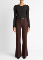 Sculptural Flare Trouser in Trousers - BLACK GRAPE
