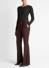 Sculptural Flare Trouser in Trousers - BLACK GRAPE