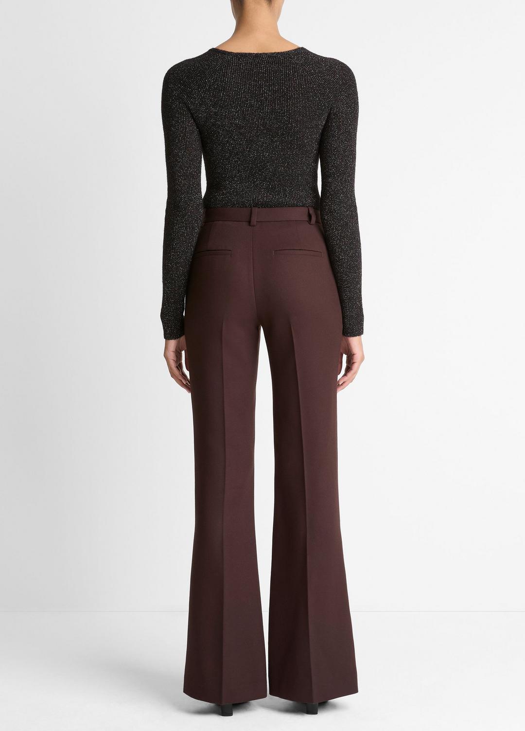 Sculptural Flare Trouser in Trousers - BLACK GRAPE