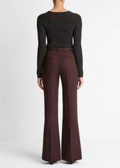 Sculptural Flare Trouser in Trousers - BLACK GRAPE