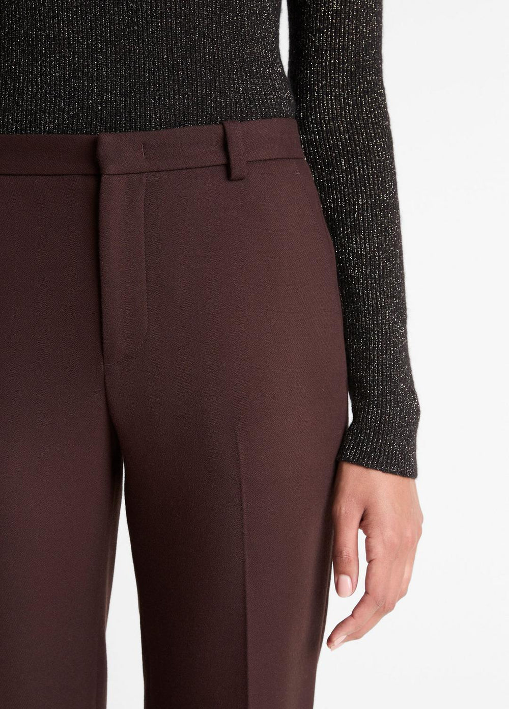 Sculptural Flare Trouser in Trousers - BLACK GRAPE