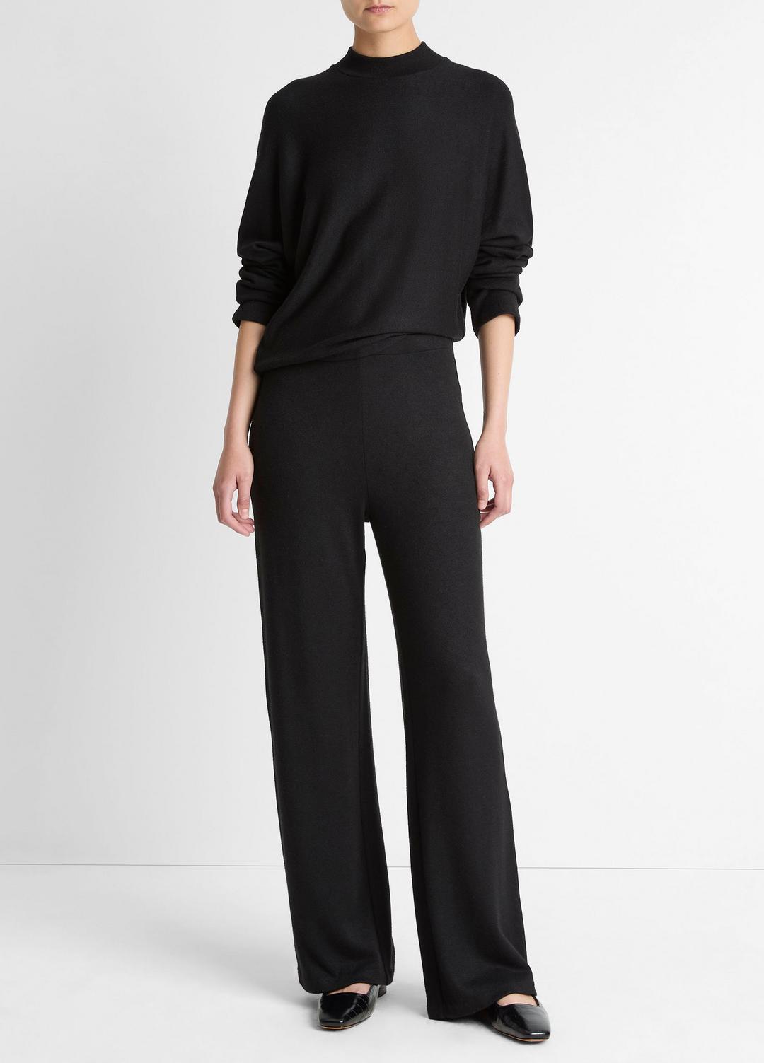 Cozy Wide-Leg Pant in Wide Leg - BLACK