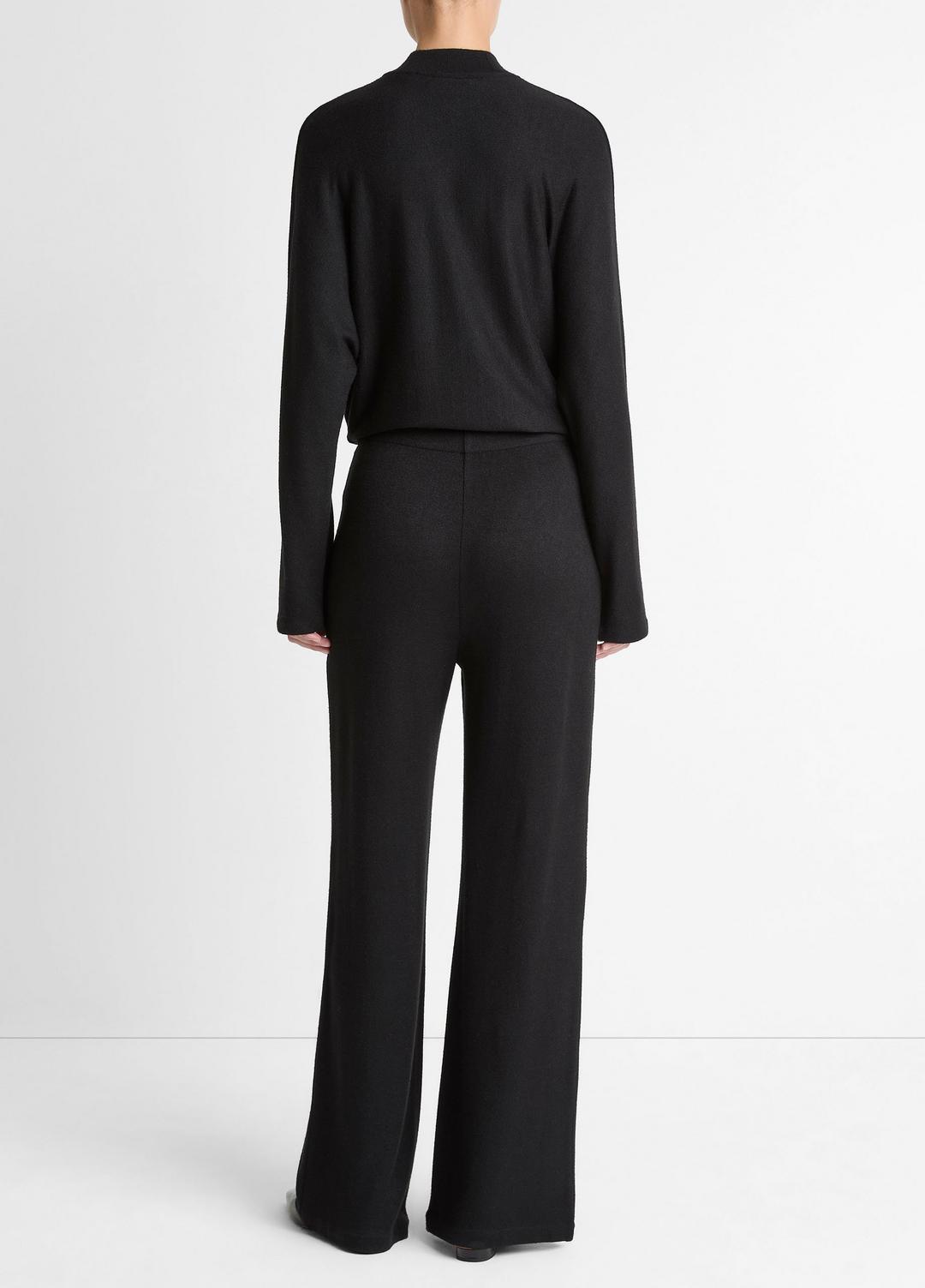Cozy Wide-Leg Pant in Wide Leg - BLACK