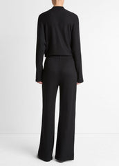 Cozy Wide-Leg Pant in Wide Leg - BLACK