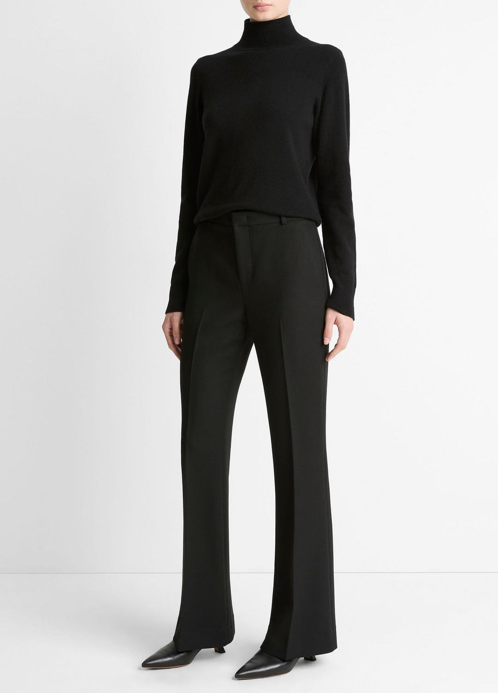 Sculptural Flare Trouser in Trousers - BLACK