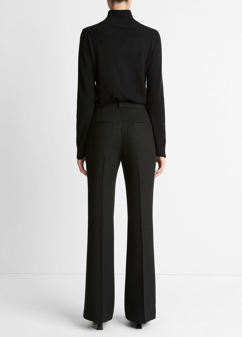 Sculptural Flare Trouser in Trousers - BLACK