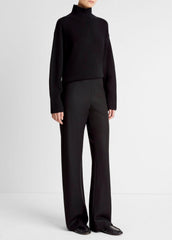 Italian Wool-Blend High-Waist Bias Pant in Trousers - BLACK