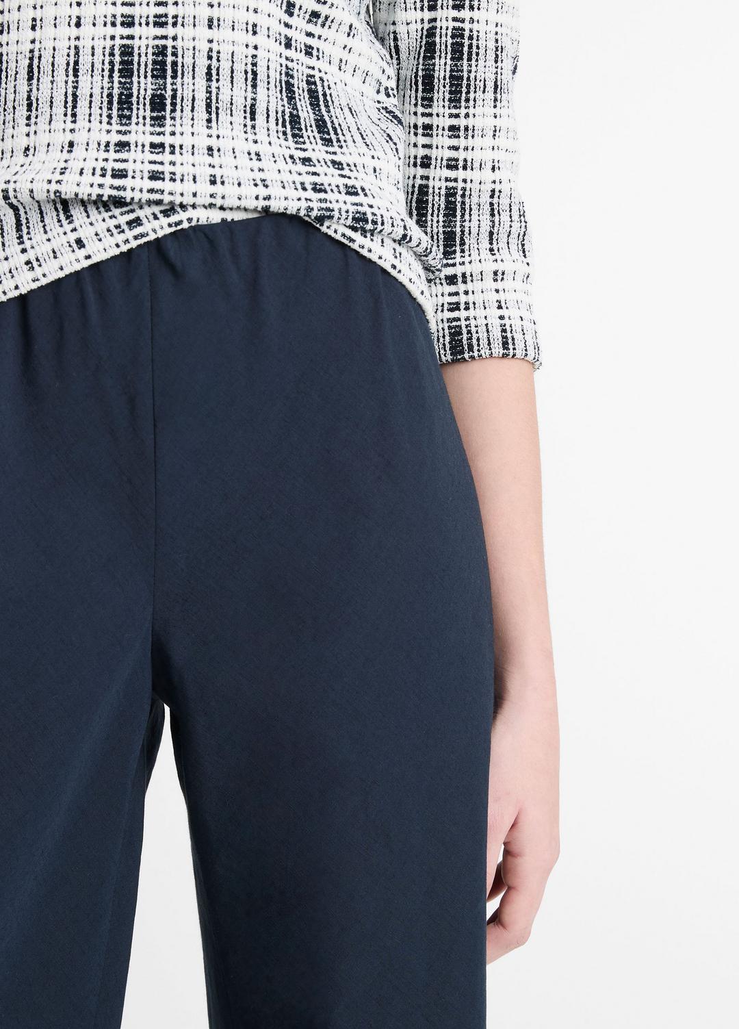 Cotton-Blend High-Waist Bias Pant in Wide Leg - COASTAL BLUE