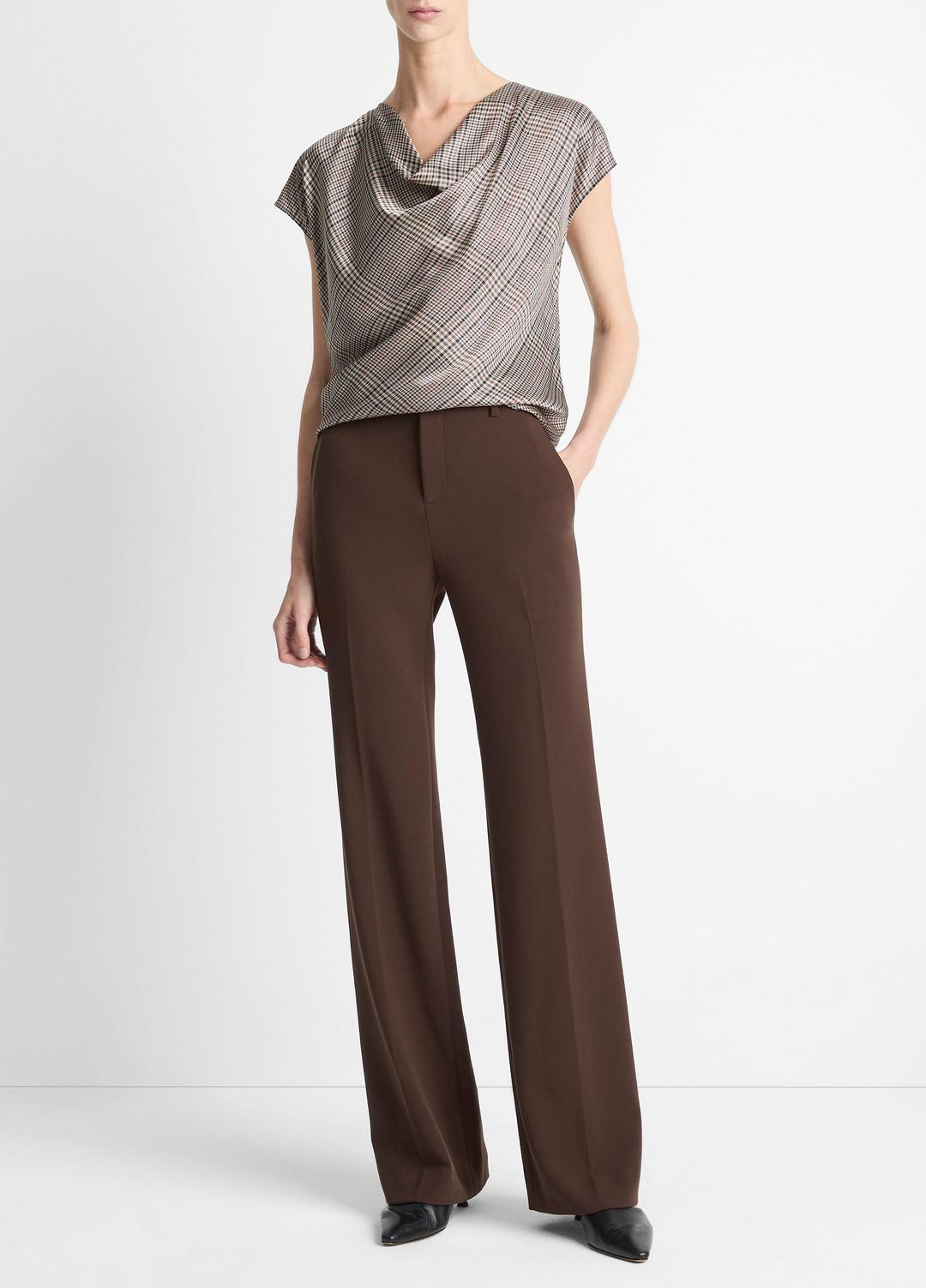 Mid-Rise Tailored Flare Pant in Trousers - DEEP ESPRESSO