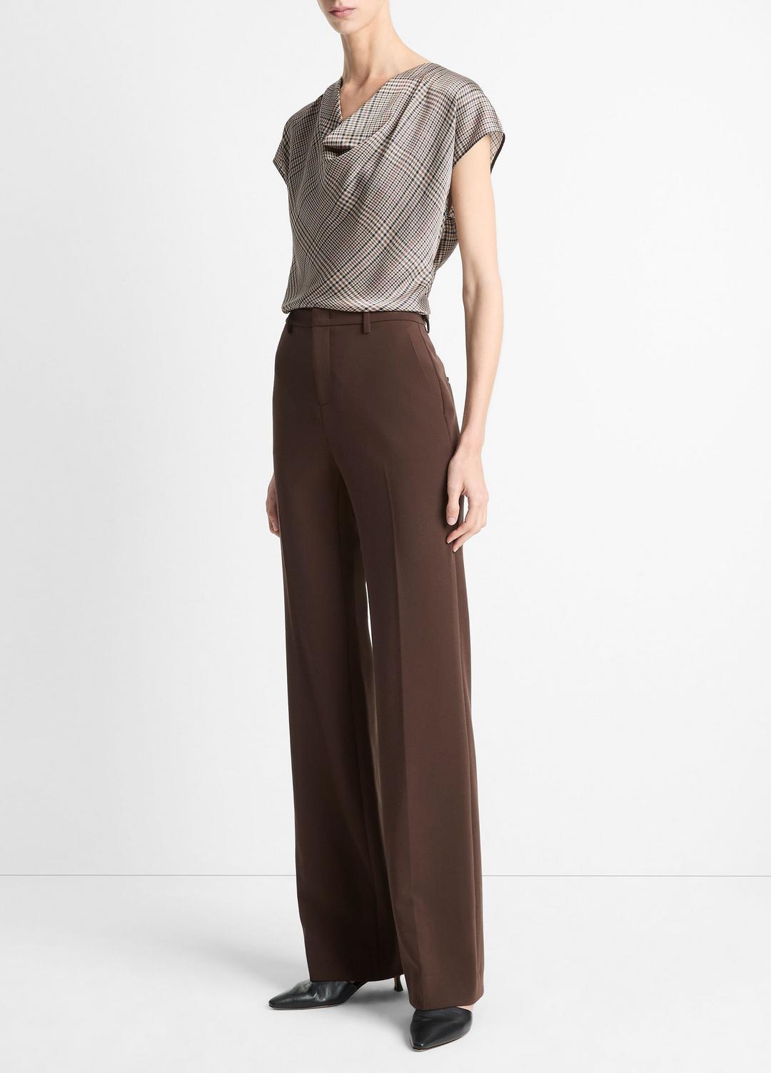 Mid-Rise Tailored Flare Pant in Trousers - DEEP ESPRESSO