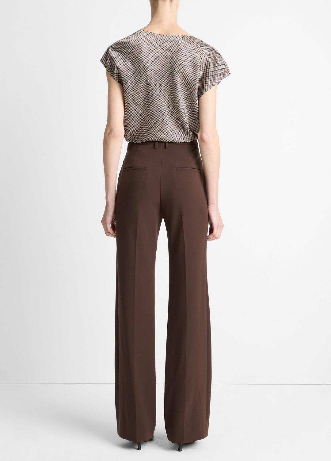 Mid-Rise Tailored Flare Pant in Trousers - DEEP ESPRESSO