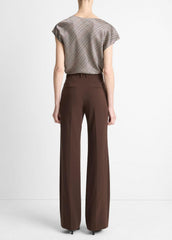 Mid-Rise Tailored Flare Pant in Trousers - DEEP ESPRESSO