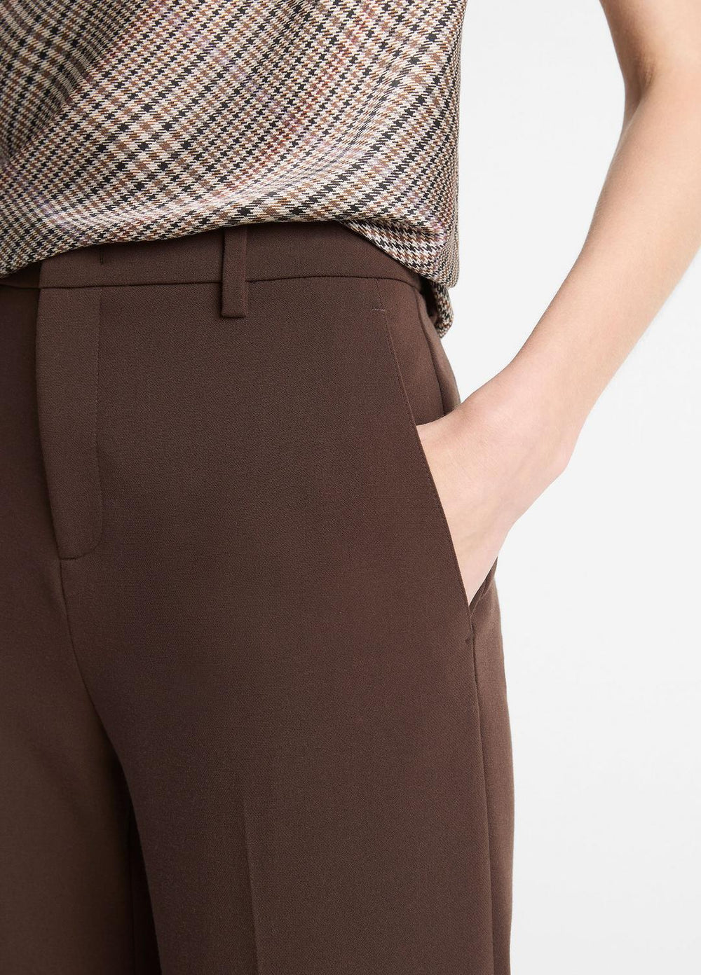 Mid-Rise Tailored Flare Pant in Trousers - DEEP ESPRESSO