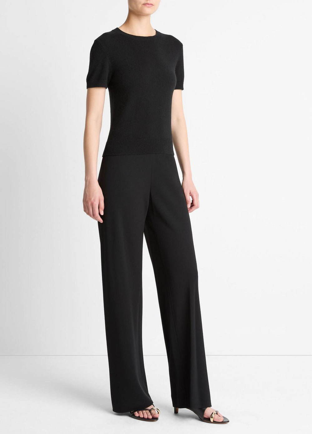 Colette High-Rise Crepe Bias Pant in Trousers - BLACK