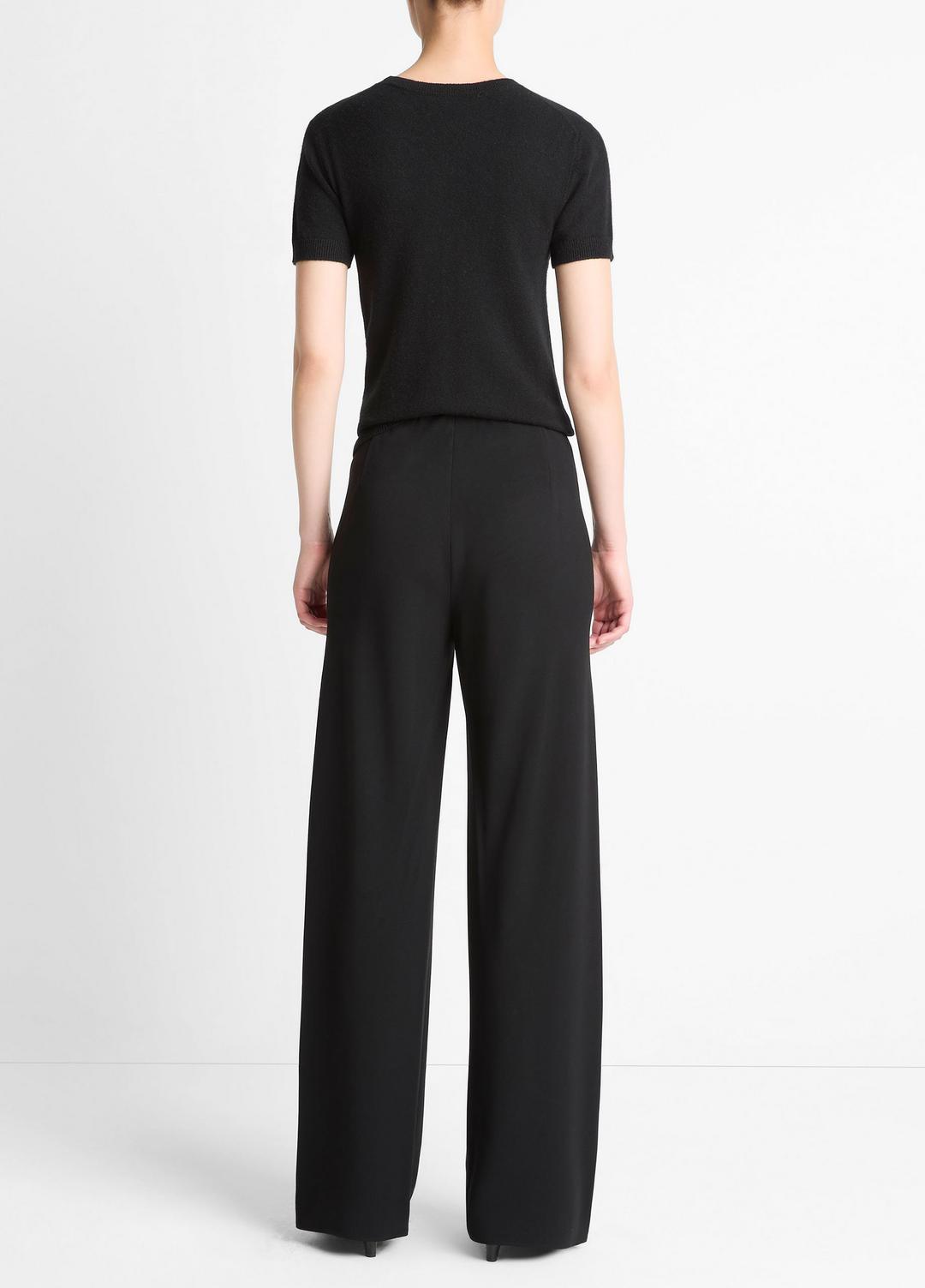 Colette High-Rise Crepe Bias Pant in Trousers - BLACK
