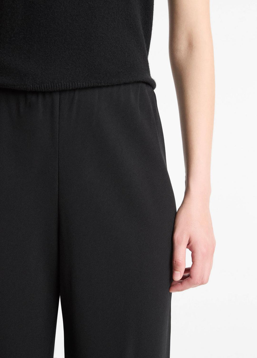 Colette High-Rise Crepe Bias Pant in Trousers - BLACK