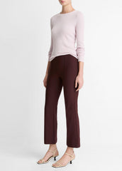 Niki Mid-Rise Pintuck Crop Flare Pant in Trousers - OXBLOOD