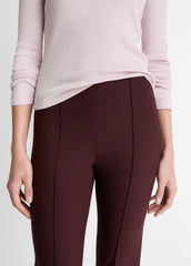 Niki Mid-Rise Pintuck Crop Flare Pant in Trousers - OXBLOOD