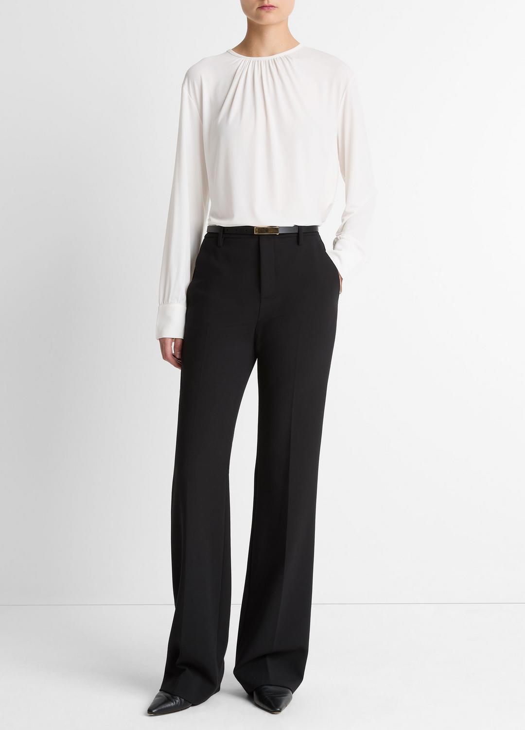 Mid-Rise Tailored Flare Pant in Trousers - BLACK