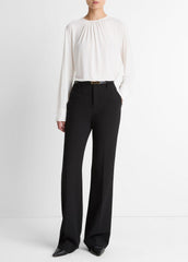Mid-Rise Tailored Flare Pant in Trousers - BLACK